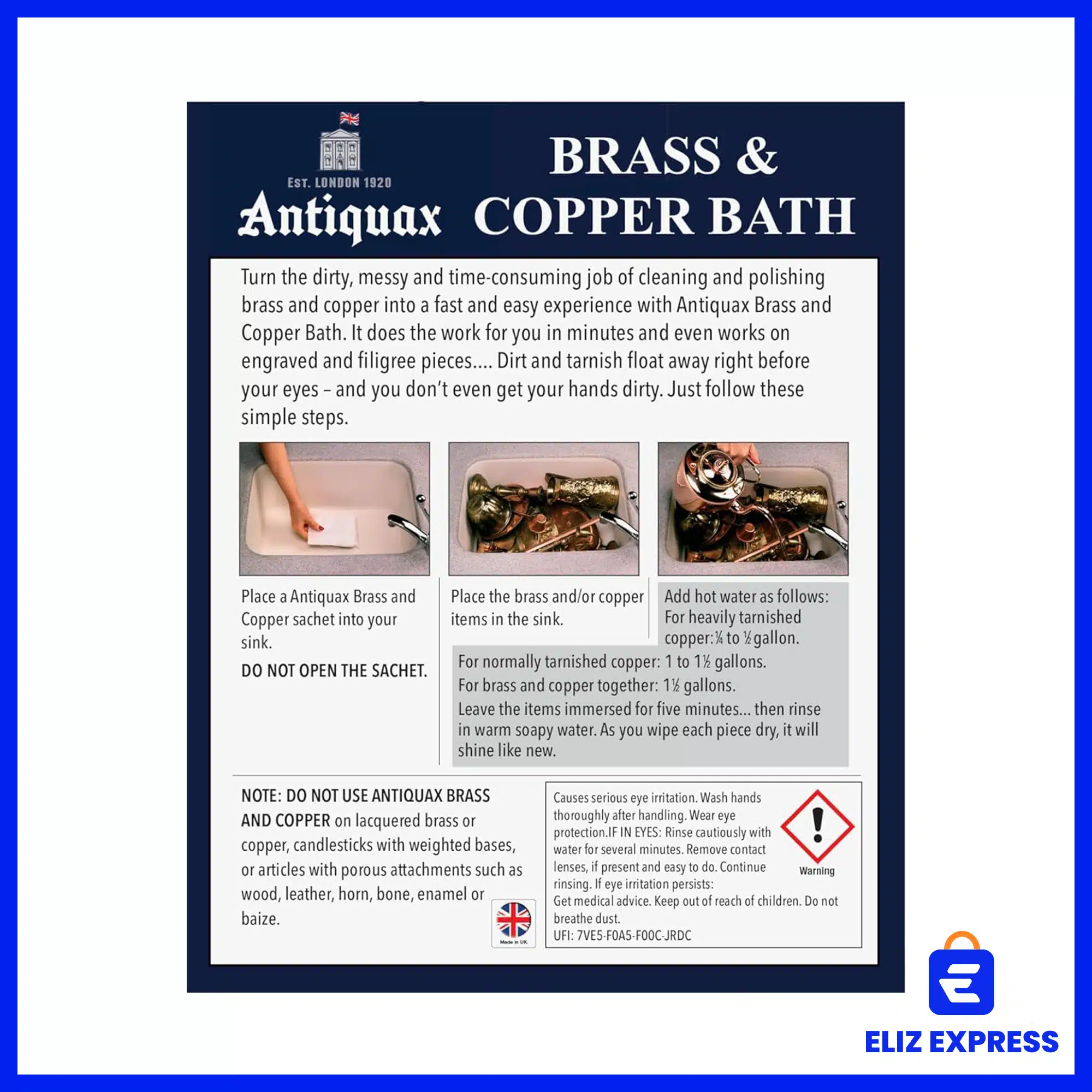 Antiquax Brass and Copper Bath 3 x 50g Sachets-2