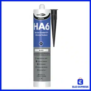 Bond-It HA6 Marine Grade Acetoxy RTV Silicone Sealant Color Black