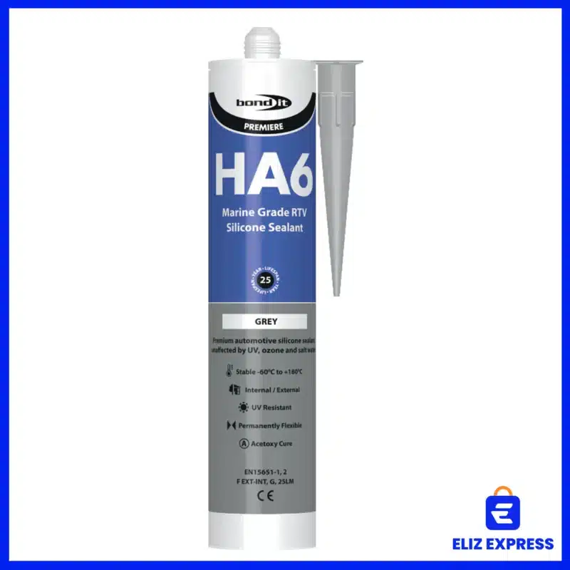 Bond-It HA6 Marine Grade Acetoxy RTV Silicone Sealant Color Grey
