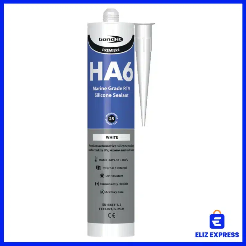 Bond-It HA6 Marine Grade Acetoxy RTV Silicone Sealant Color White
