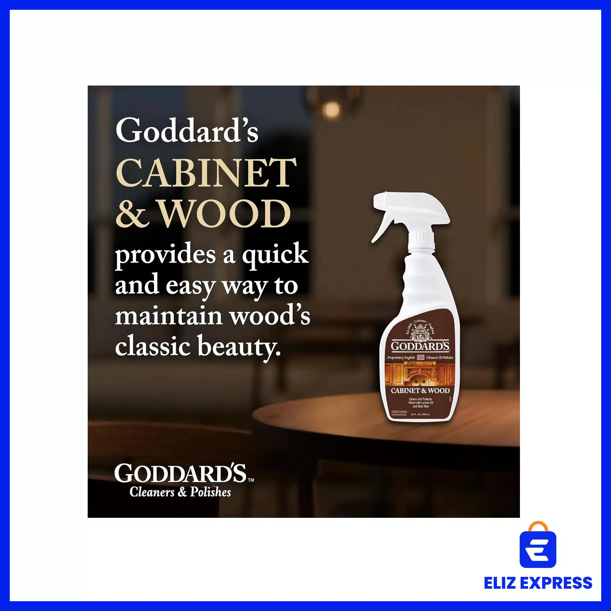 Goddard's Cabinet Makers Wax Cleaning Spray – Wood Cleaner & Furniture Polish to Shine & Protect – Wood Cleaner Spray wBee Wax & Lemon Oil for Furniture – Wood Polish 23oz-3