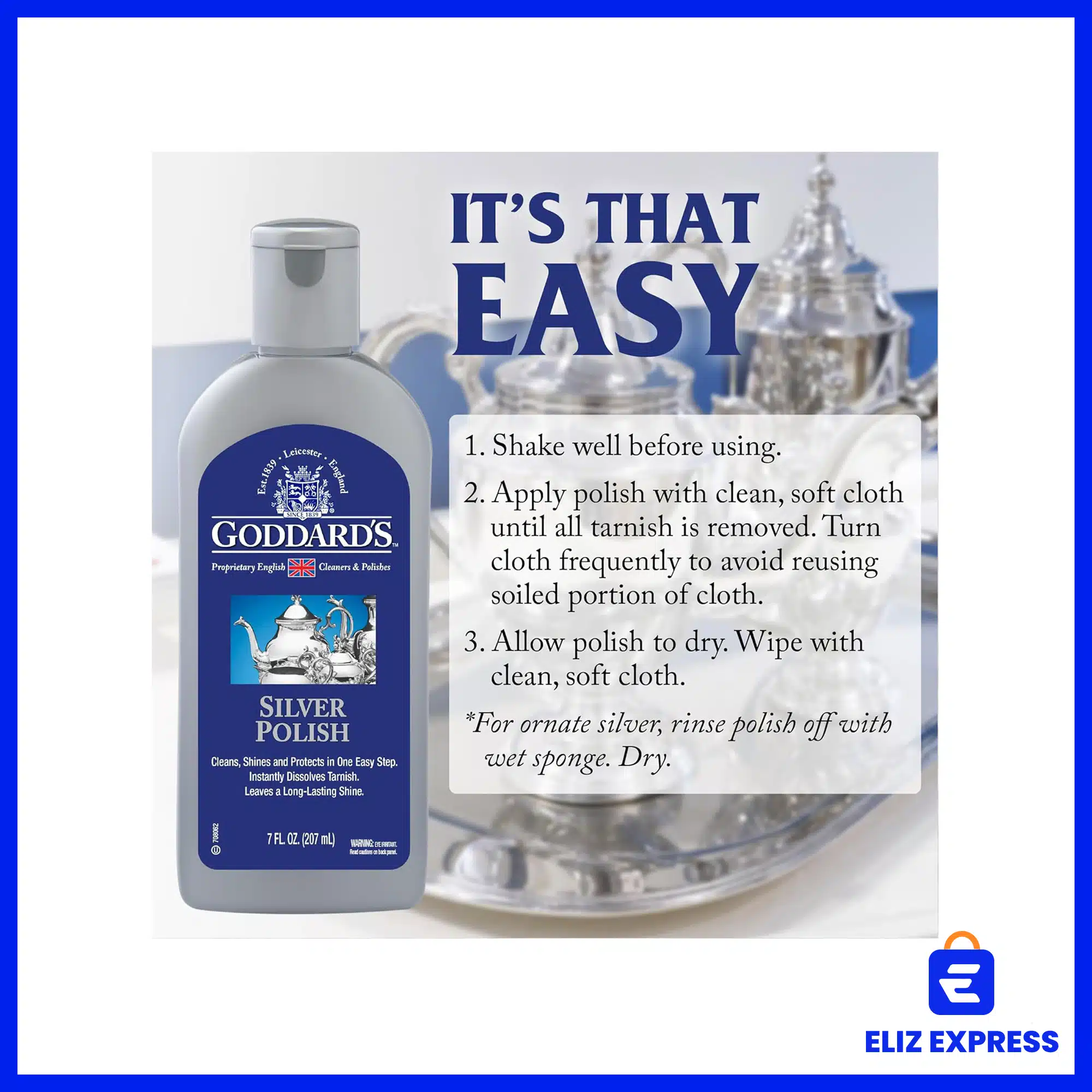 Goddard's Silver Polish Sterling Silver Cleaner for Dinnerware, Silverware, Instant Sterling Silver Jewelry Cleaner to Shine, Protect & Clean, All-in-One Solution for Silver 7oz-4