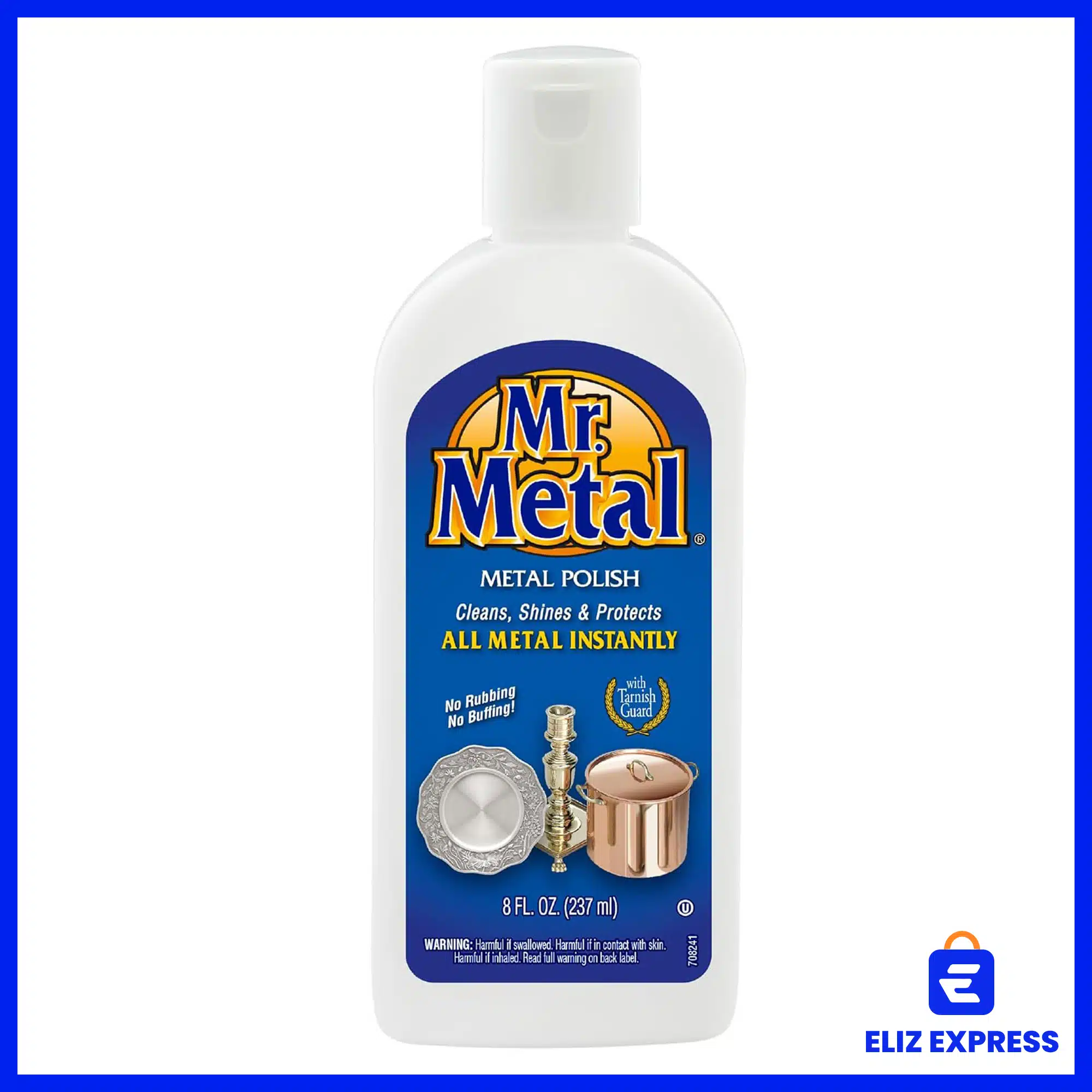 Mr. Metal Polish Liquid All Metal Multipurpose Cleaner, Non-Abrasive, Instant Sterling Silver Cleaner, Brass and Stainless Steel Cleaner, Grime and Tarnish Remover, Chrome Silver Polish 8oz-1