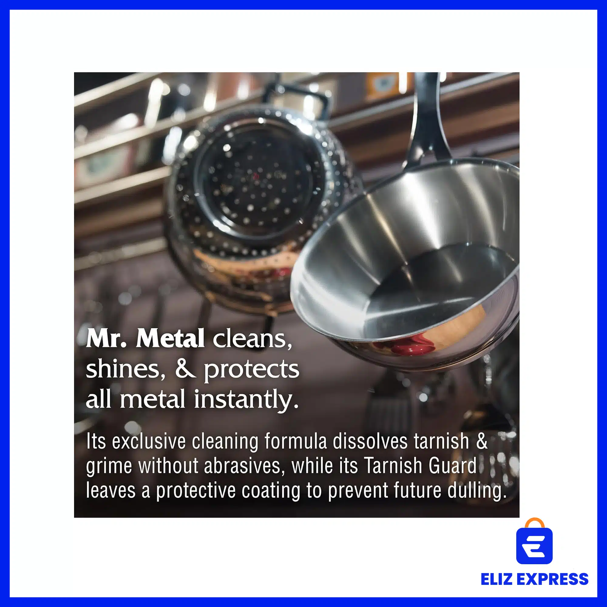 Mr. Metal Polish Liquid All Metal Multipurpose Cleaner, Non-Abrasive, Instant Sterling Silver Cleaner, Brass and Stainless Steel Cleaner, Grime and Tarnish Remover, Chrome Silver Polish 8oz-3