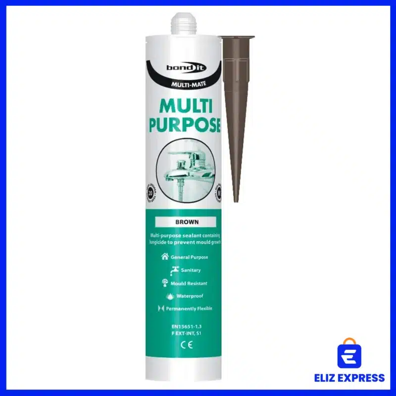 Multi-Mate Multi-Purpose High Modulus Acetoxy Silicone Sealant With Fungicide Color Brown