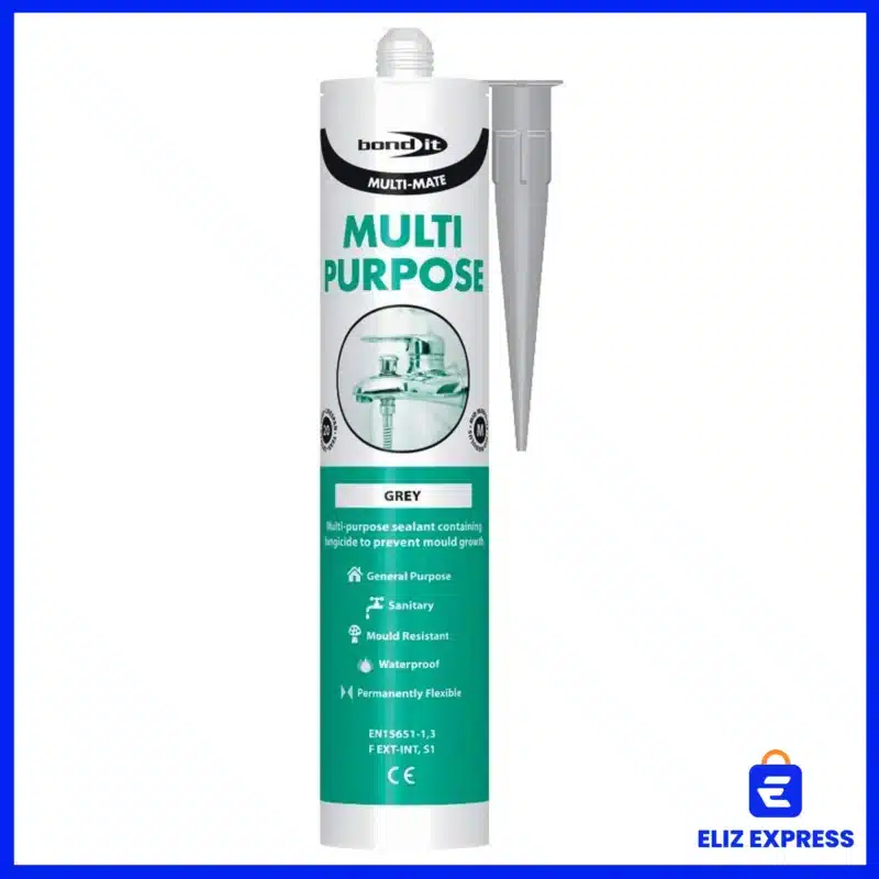 Multi-Mate Multi-Purpose High Modulus Acetoxy Silicone Sealant With Fungicide Color Grey