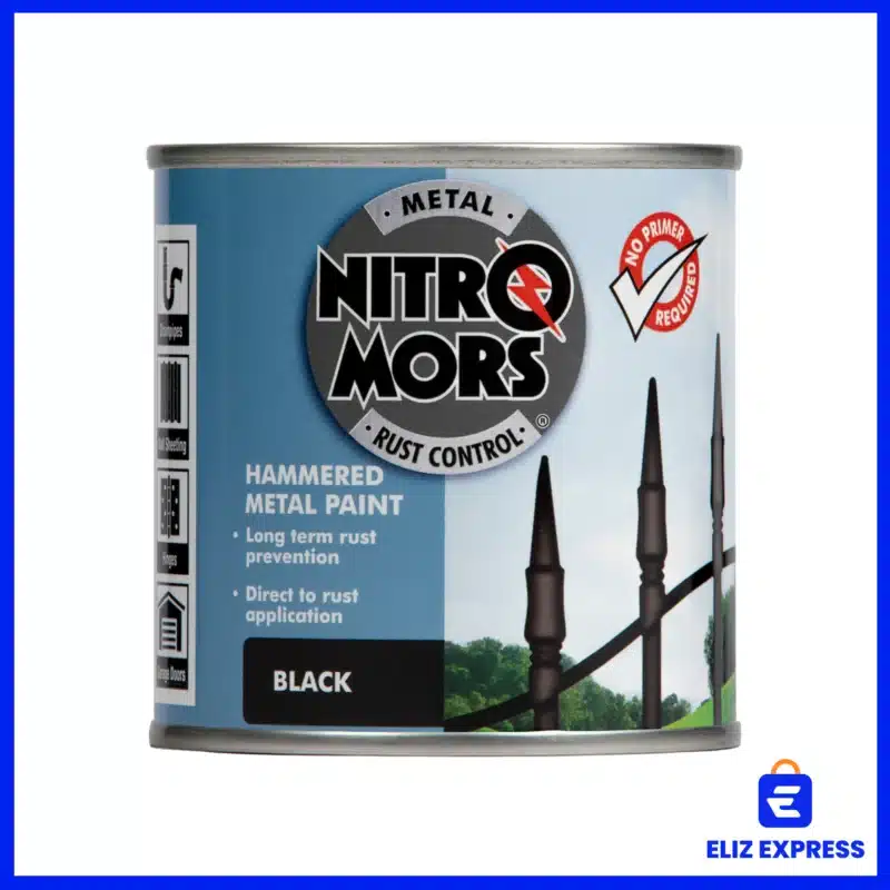 Nitromors Anti-Rust Hammered Finish Metal Paint Black 250ml