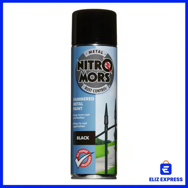 Nitromors Anti-Rust Hammered Finish Metal Paint Black 500ml-1