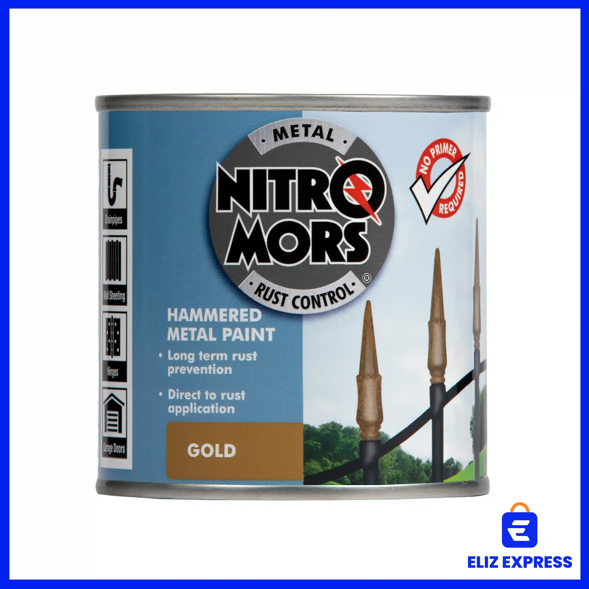 Nitromors Anti-Rust Hammered Finish Metal Paint Gold 250ml