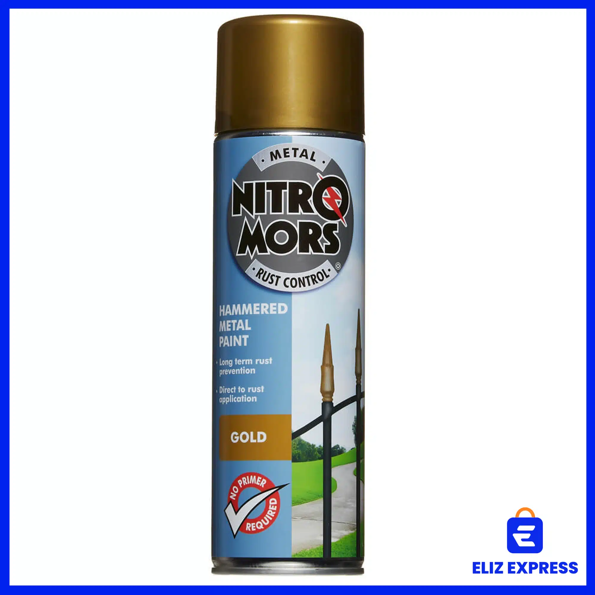 Nitromors Anti-Rust Hammered Finish Metal Paint Gold 500ml