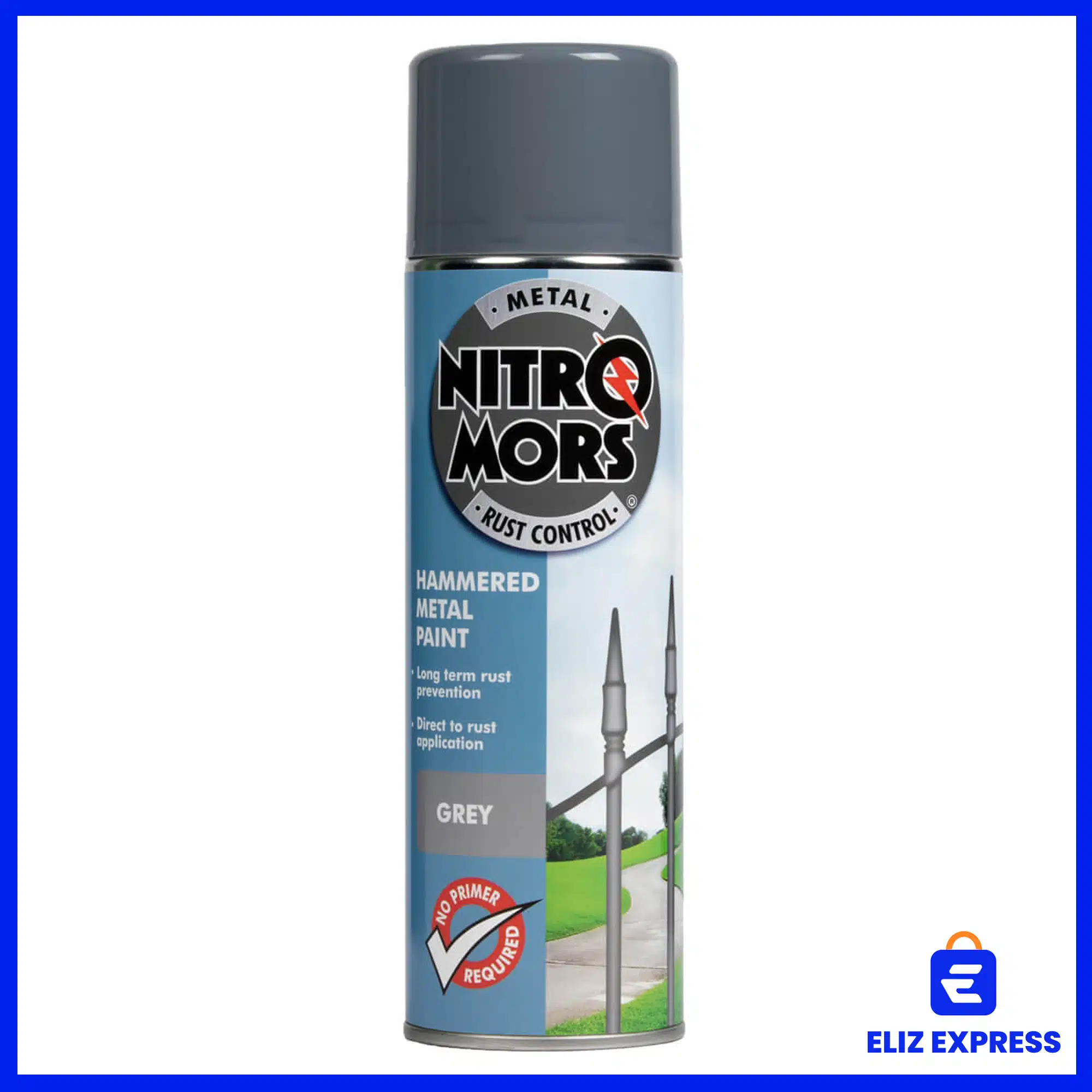 Nitromors Anti-Rust Hammered Finish Metal Paint Grey 500ml-1