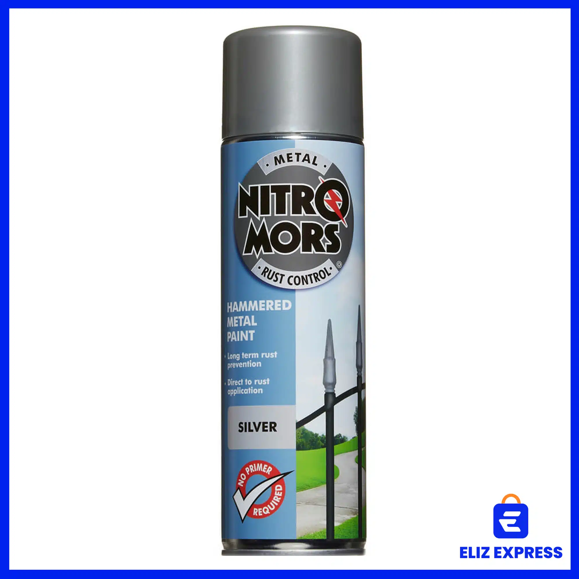 Nitromors Anti-Rust Hammered Finish Metal Paint Silver 500ml