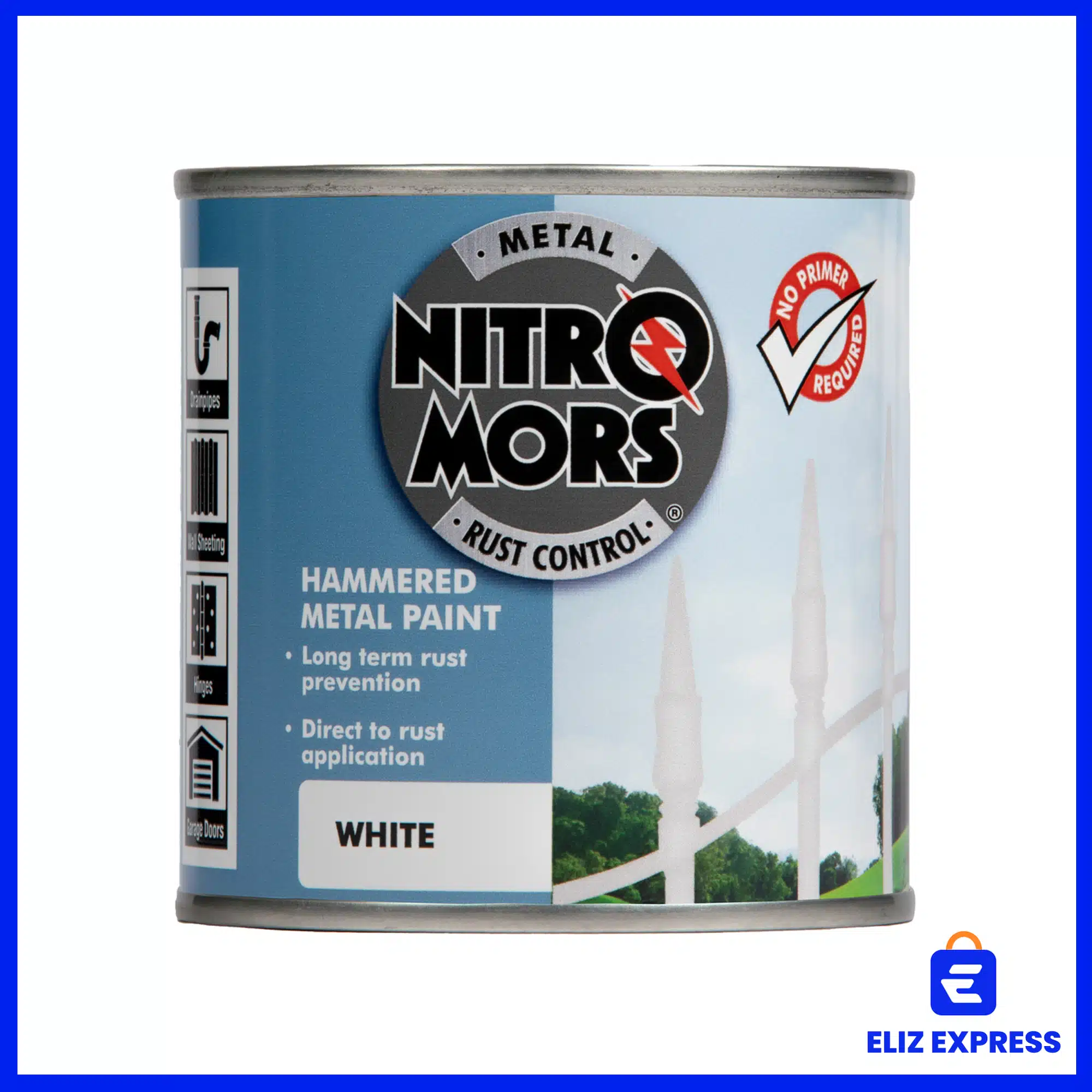 Nitromors Anti-Rust Hammered Finish Metal Paint White 250ml