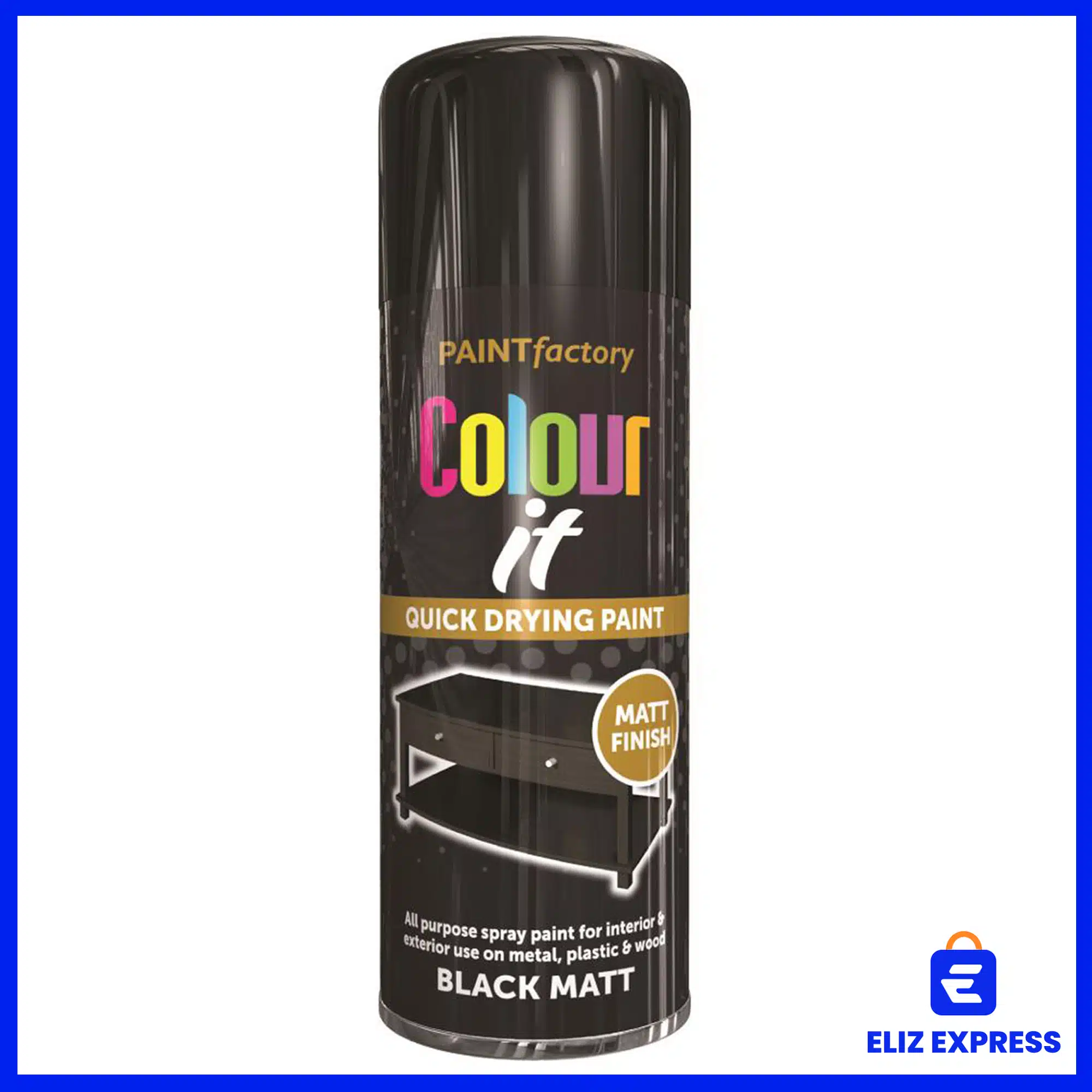 Paint Factory Black Matt Spray Paint 400ml