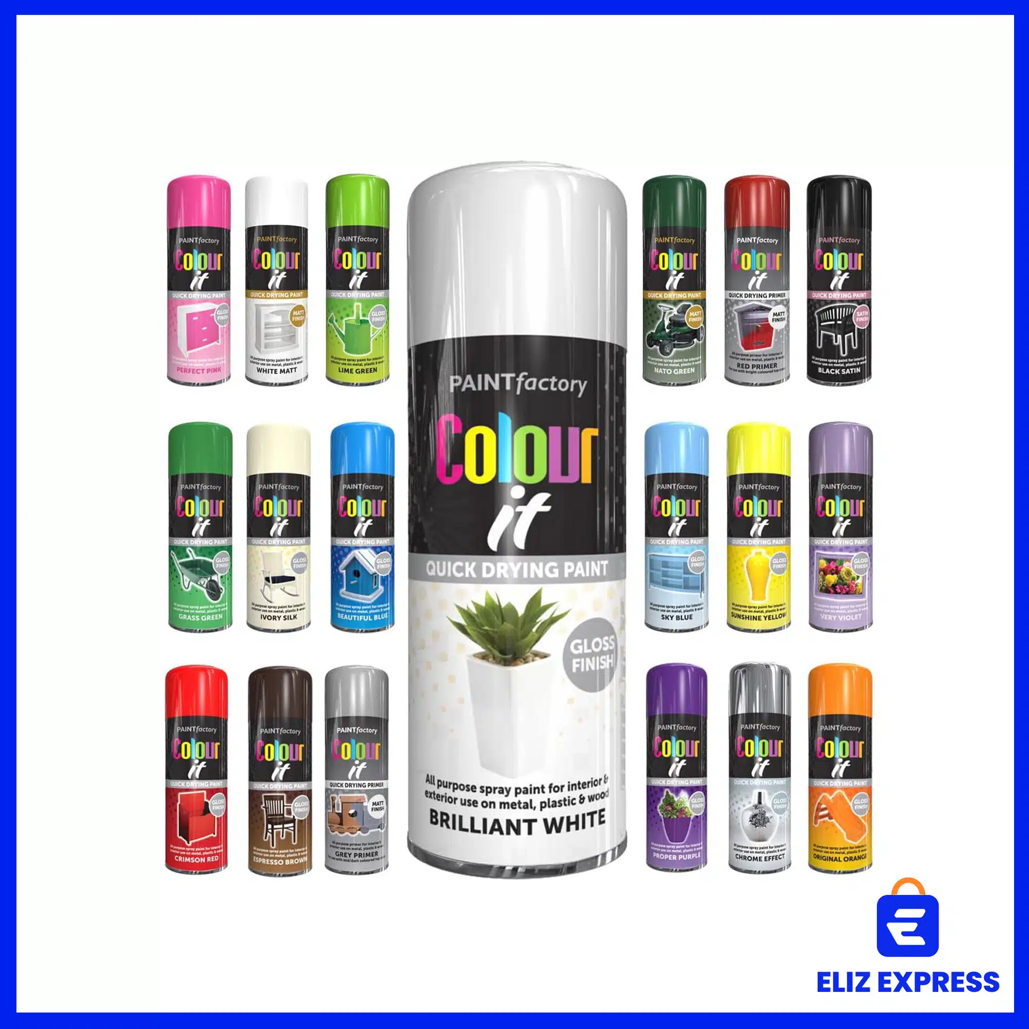 Paint Factory Brilliant White Gloss Spray Paint 400ml-2