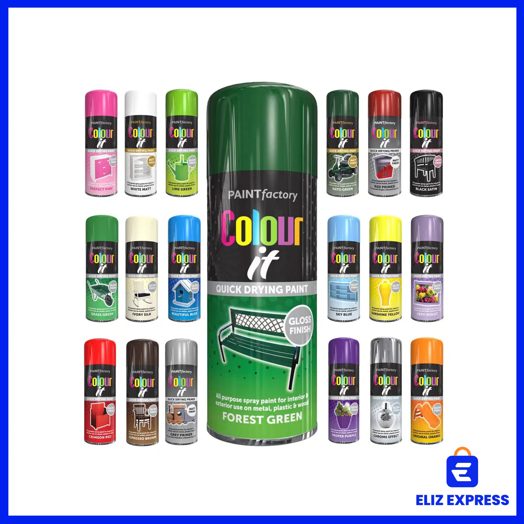 Paint Factory Forest Green Gloss Spray Paint 400ml-2