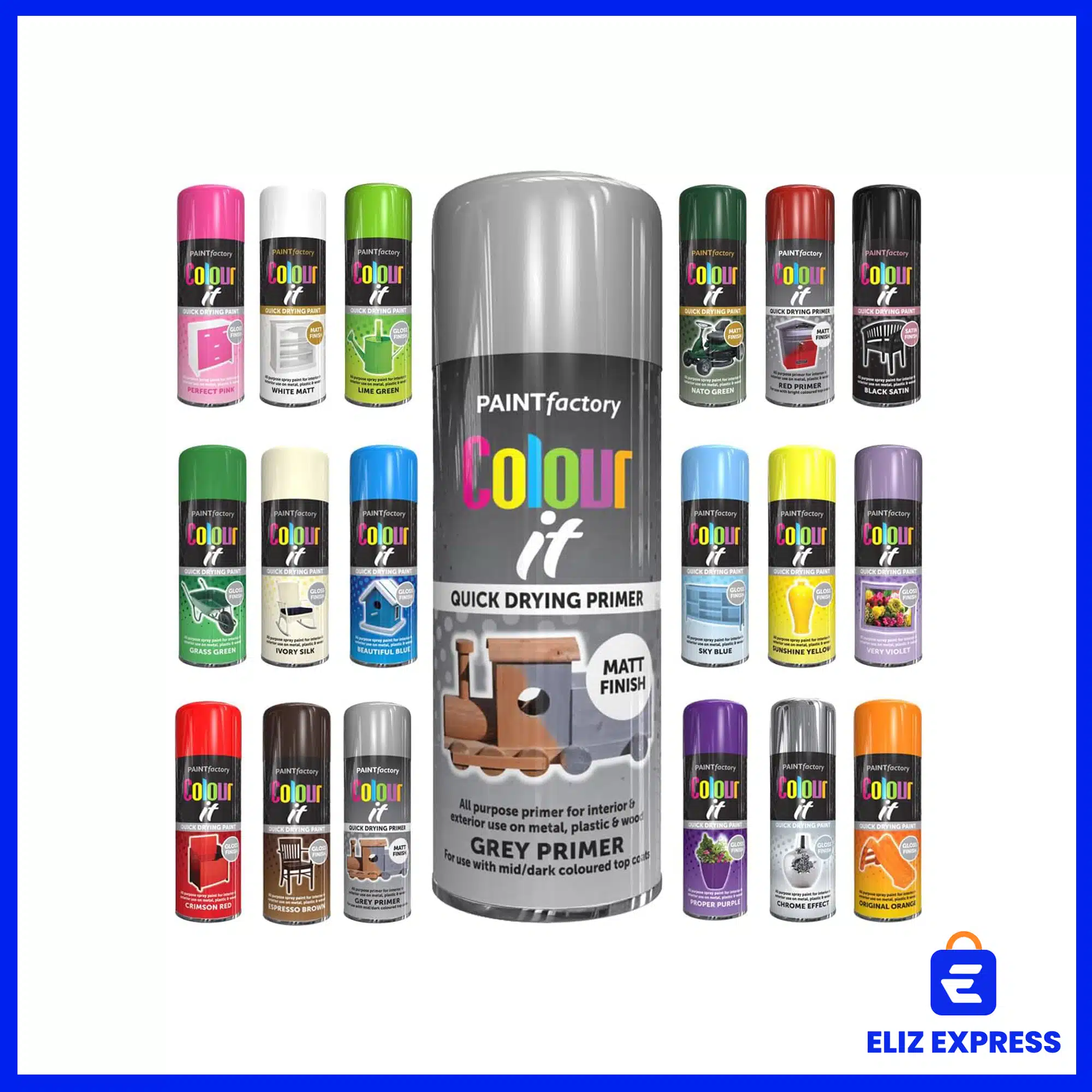 Paint Factory Grey Primer Matt Spray Paint 400ml-2
