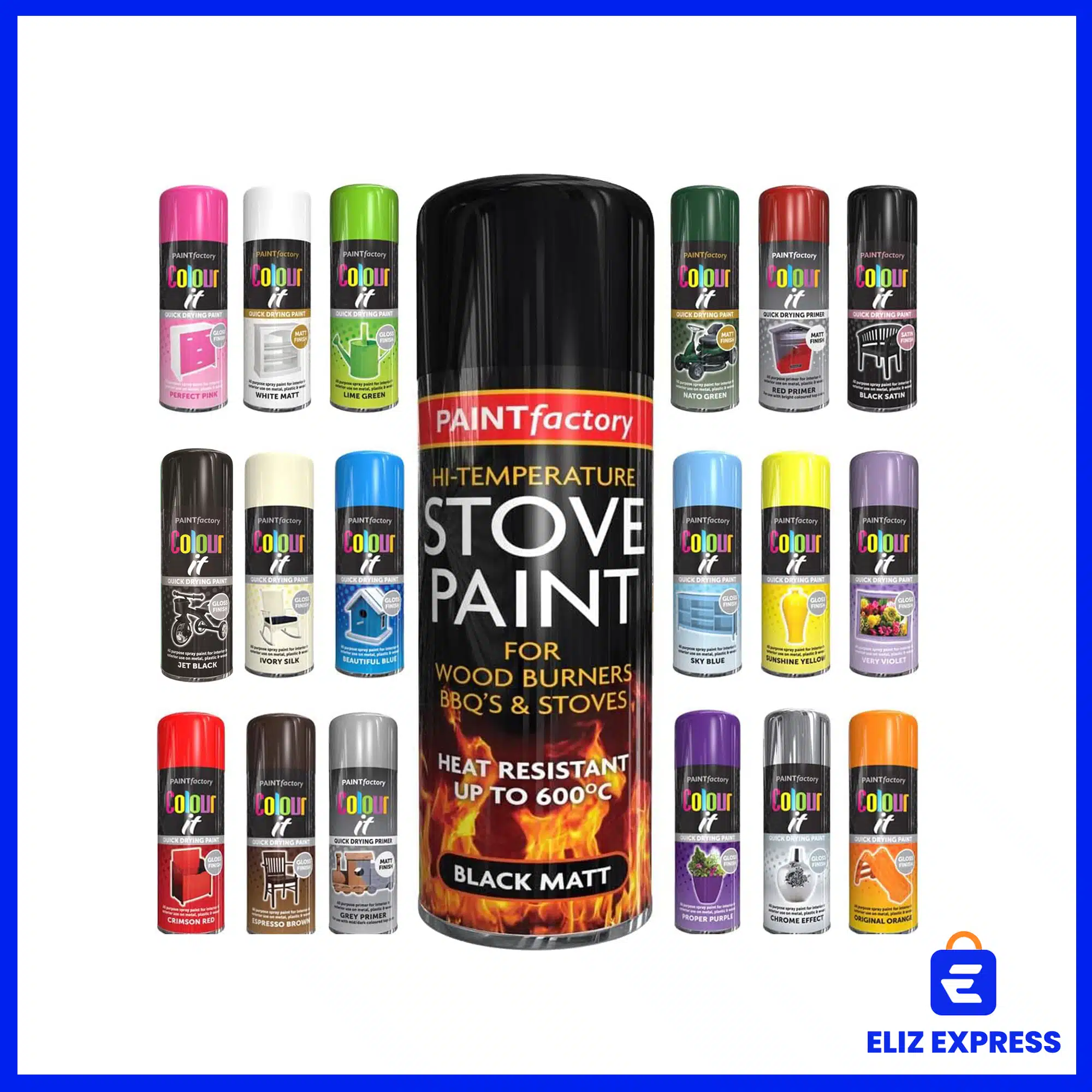 Paint Factory Hi-Temperature Black Matt Stove Spray Paint 400ml-2