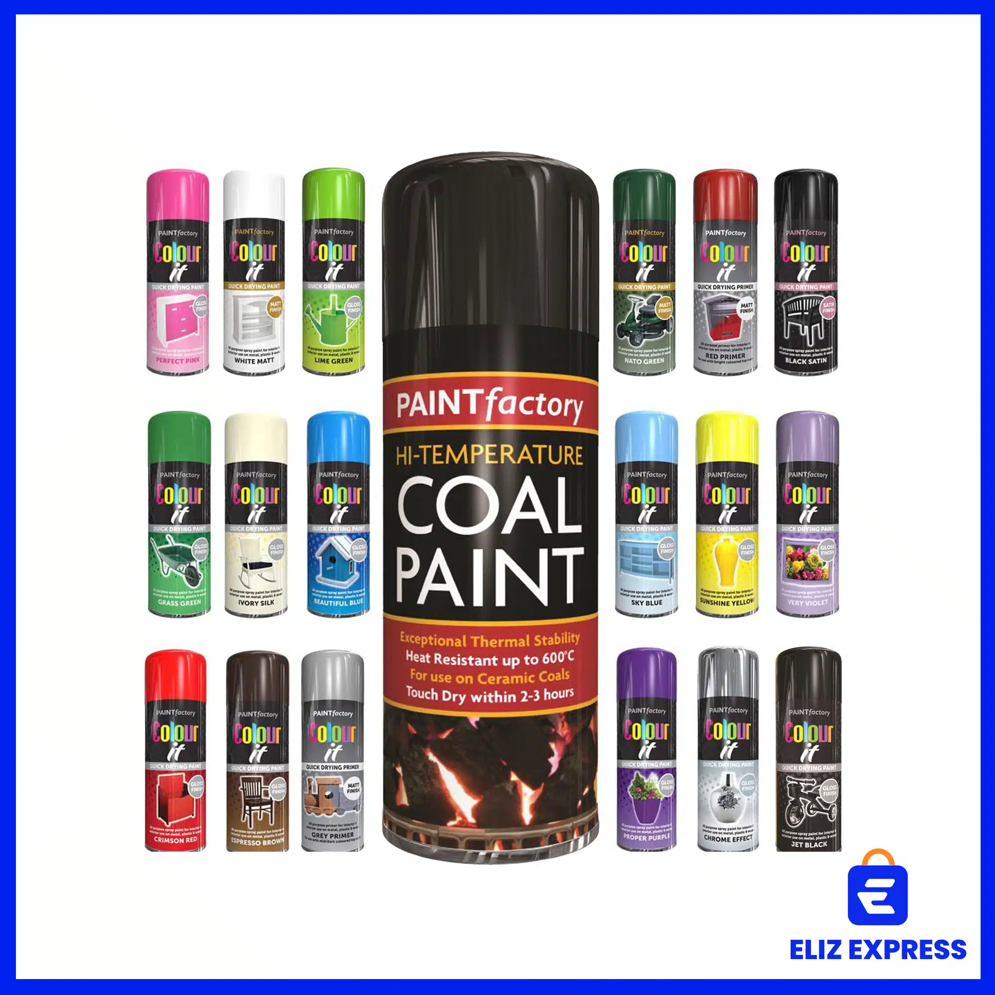 Paint Factory High Temperature Black Matt Coal Spray Paint 400ml-2