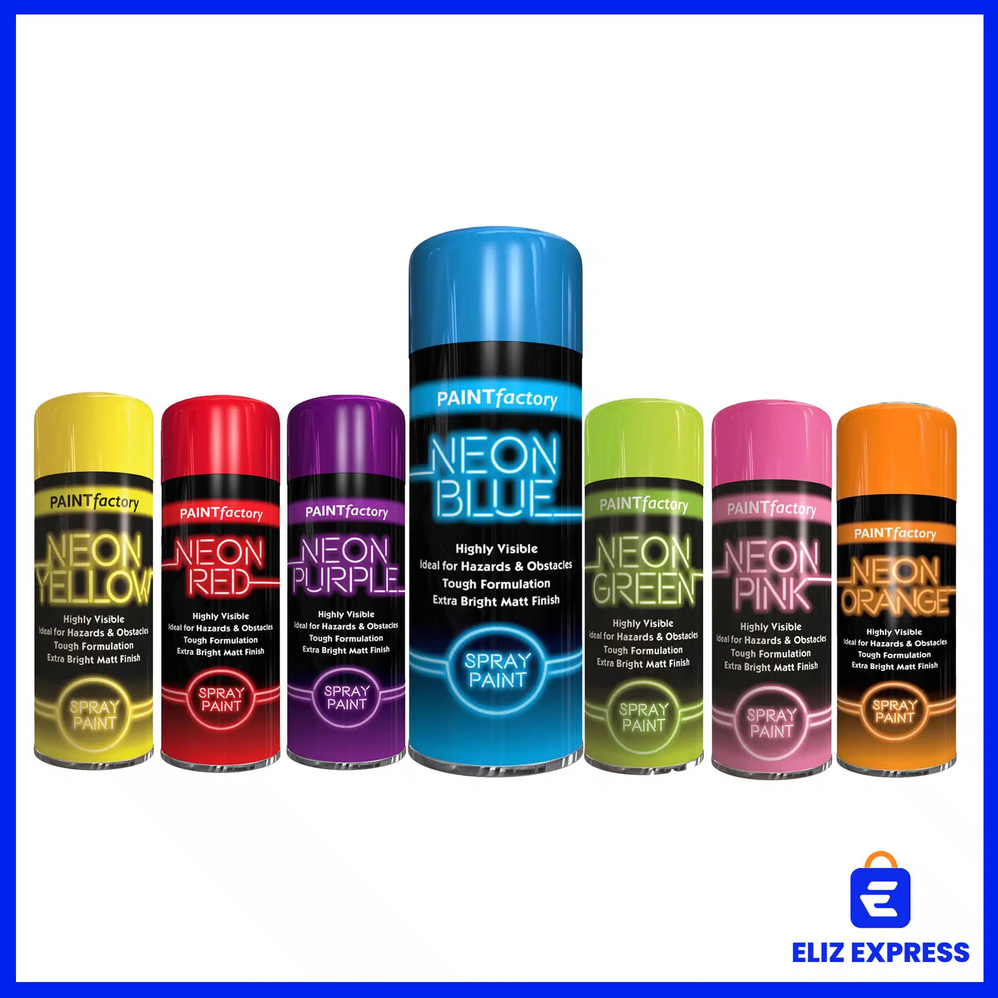 Paint Factory Highly Visible Neon Spray Paint Color Blue 200ml-2