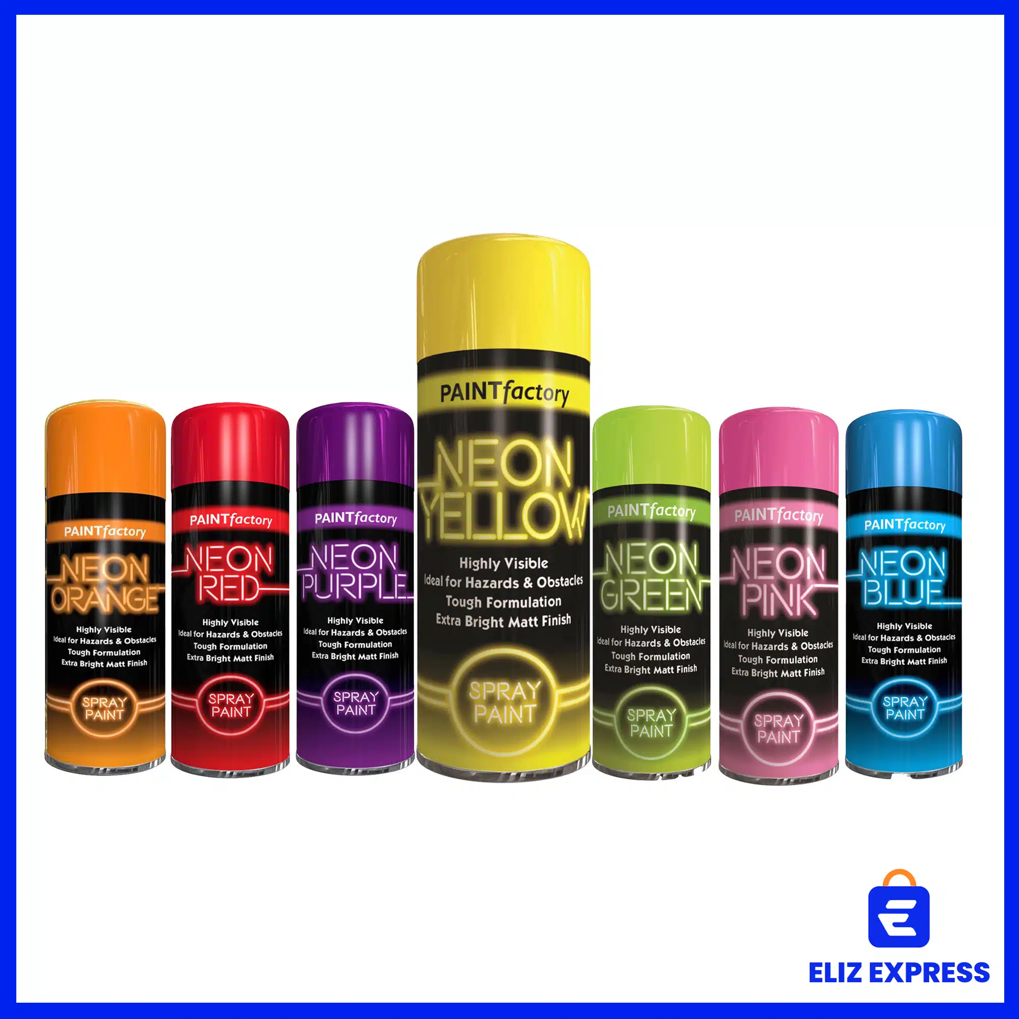 Paint Factory Highly Visible Neon Spray Paint Color Yellow 400ml-2