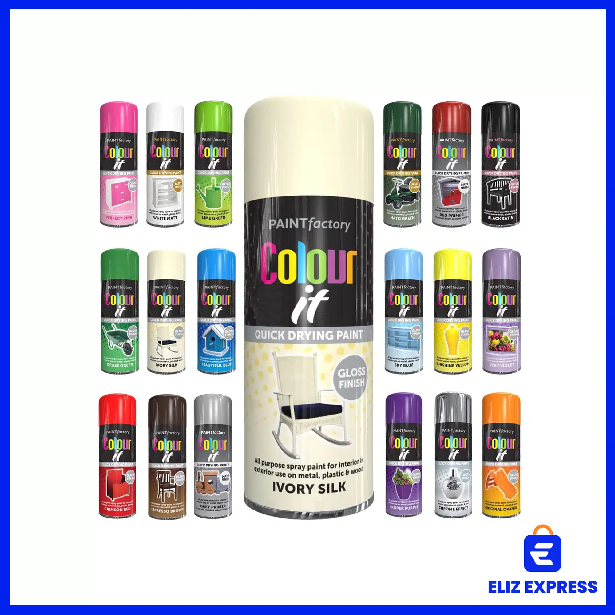 Paint Factory Ivory Silk Gloss Spray Paint 400ml-2