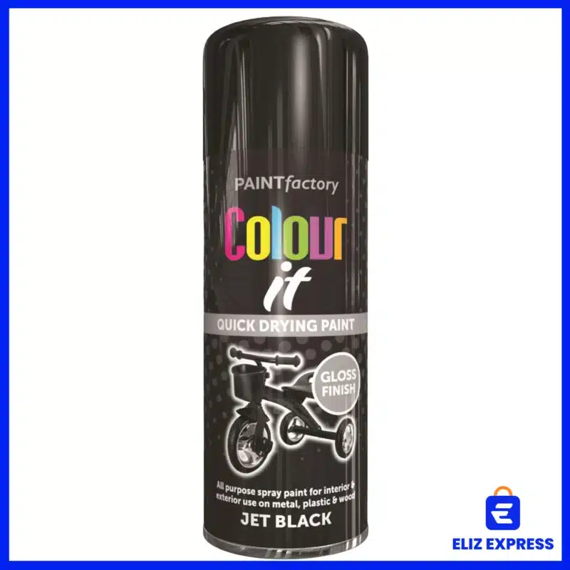 Paint Factory Jet Black Gloss Spray Paint 400ml