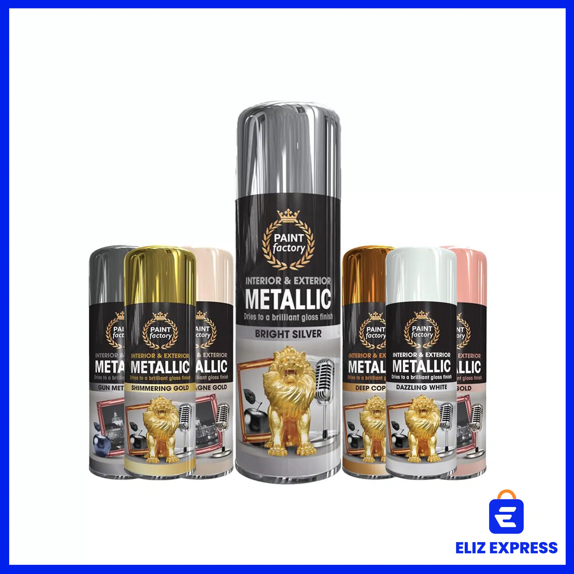 Paint Factory Metallic Bright Silver Spray Paint 400ml-2
