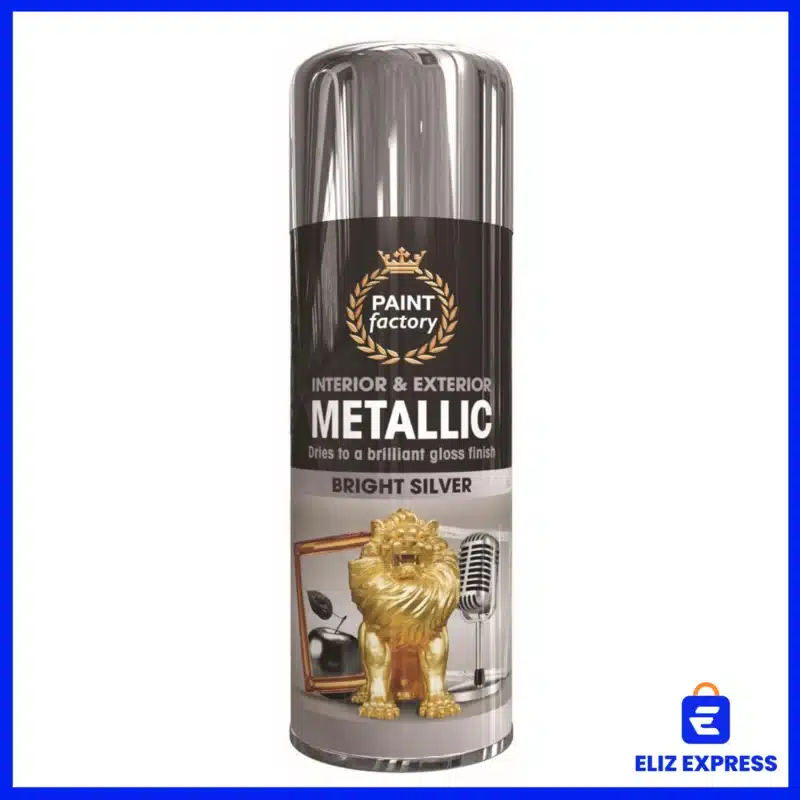 Paint Factory Metallic Bright Silver Spray Paint 400ml