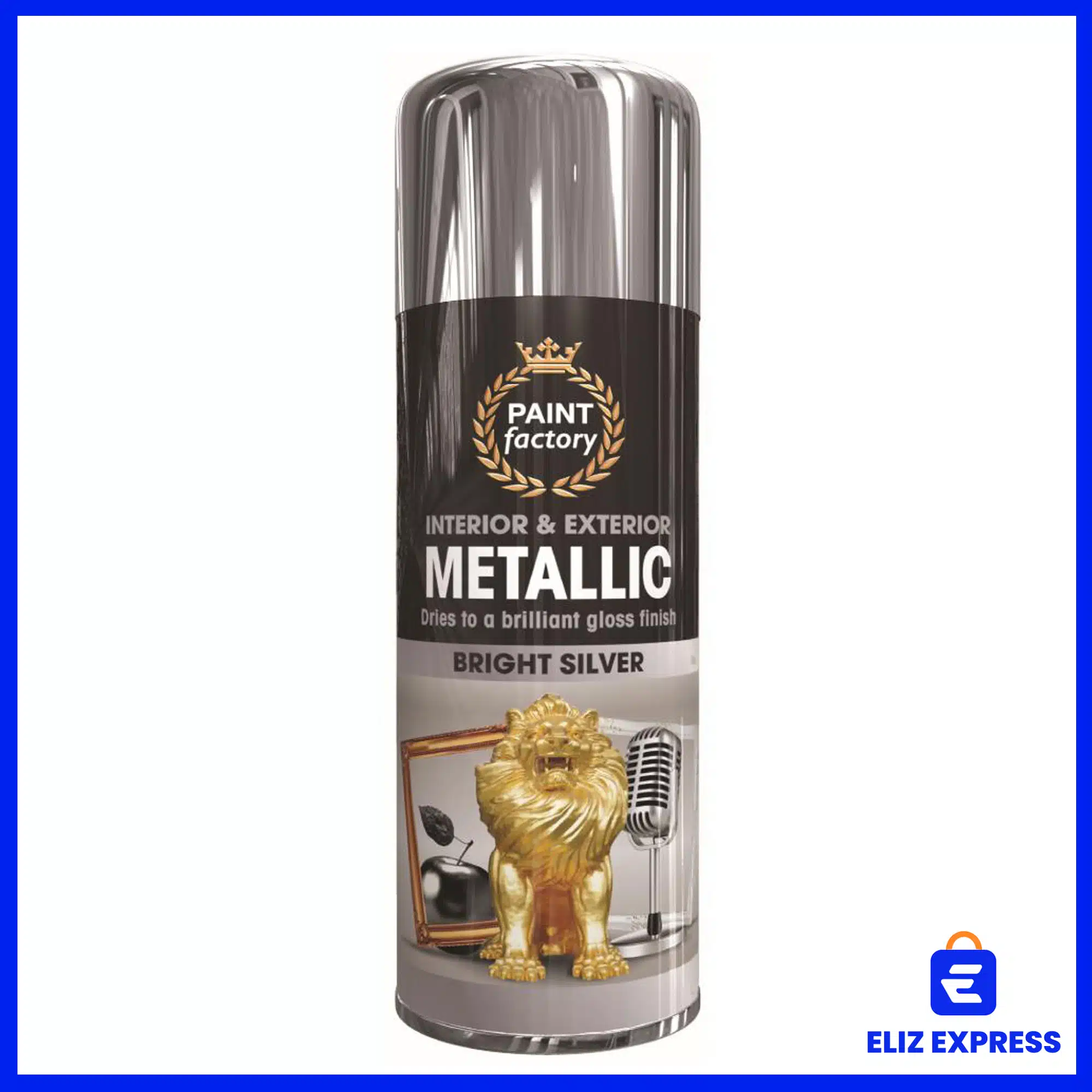 Paint Factory Metallic Bright Silver Spray Paint 400ml