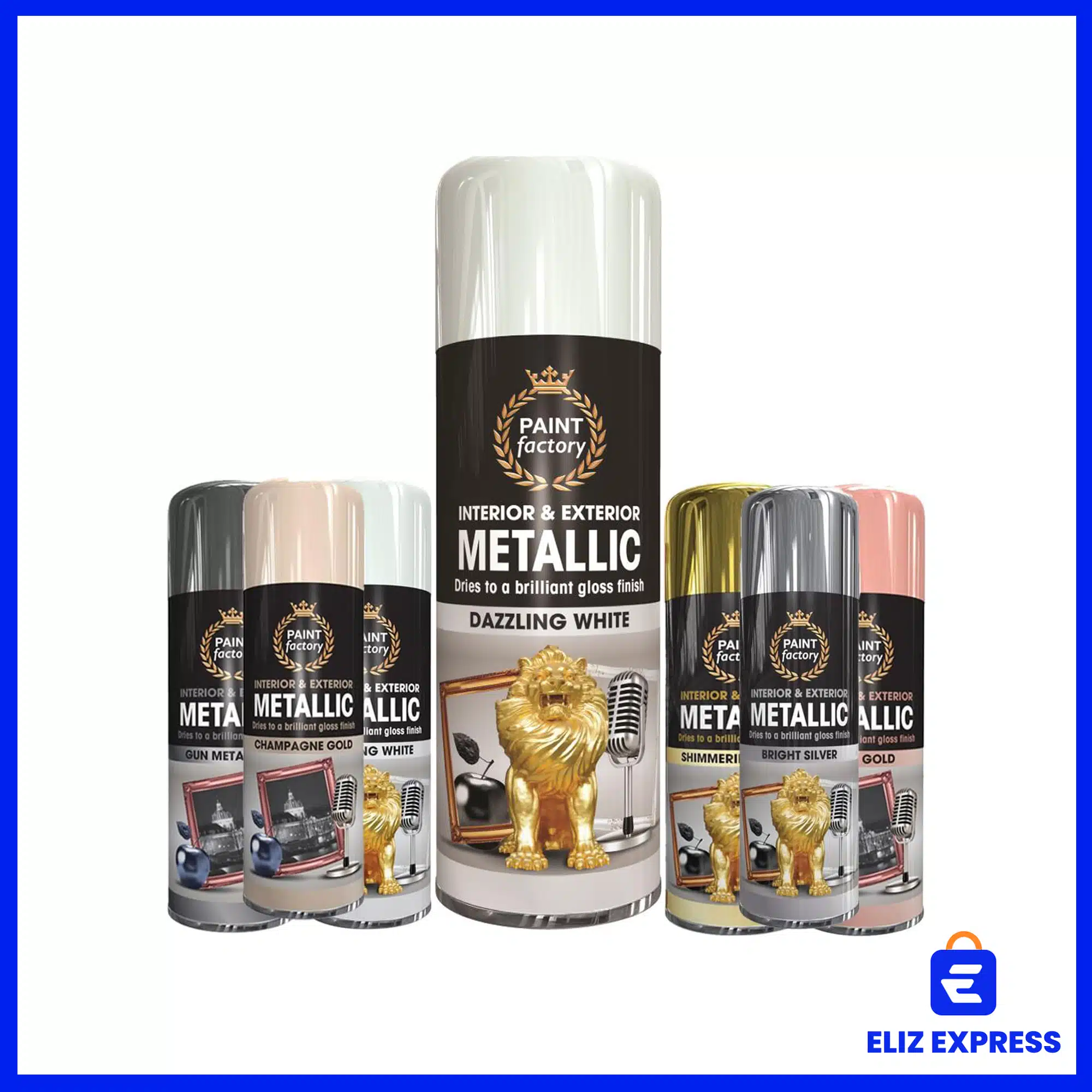Paint Factory Metallic Dazzling White Spray Paint 400ml-2