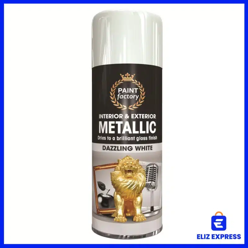 Paint Factory Metallic Dazzling White Spray Paint 400ml