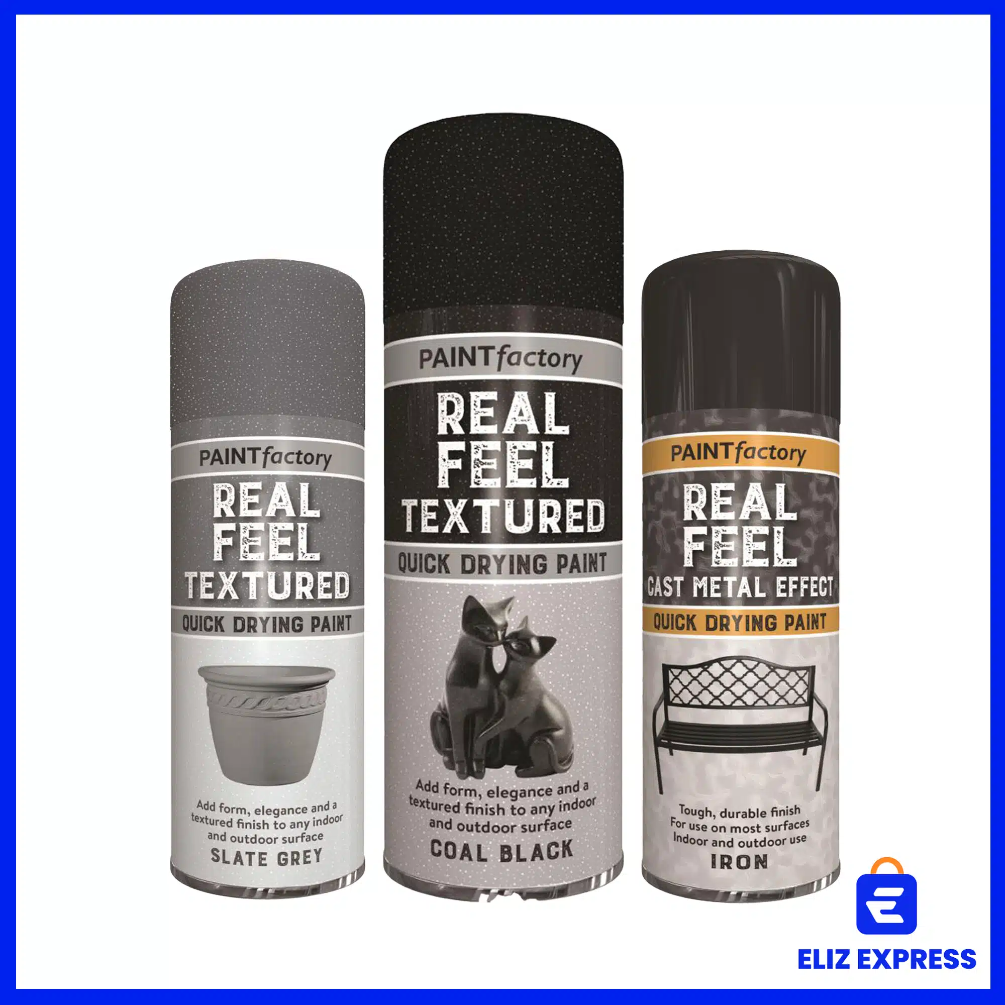 Paint Factory Real Feel Textured Spray Paint Black 400ml-2