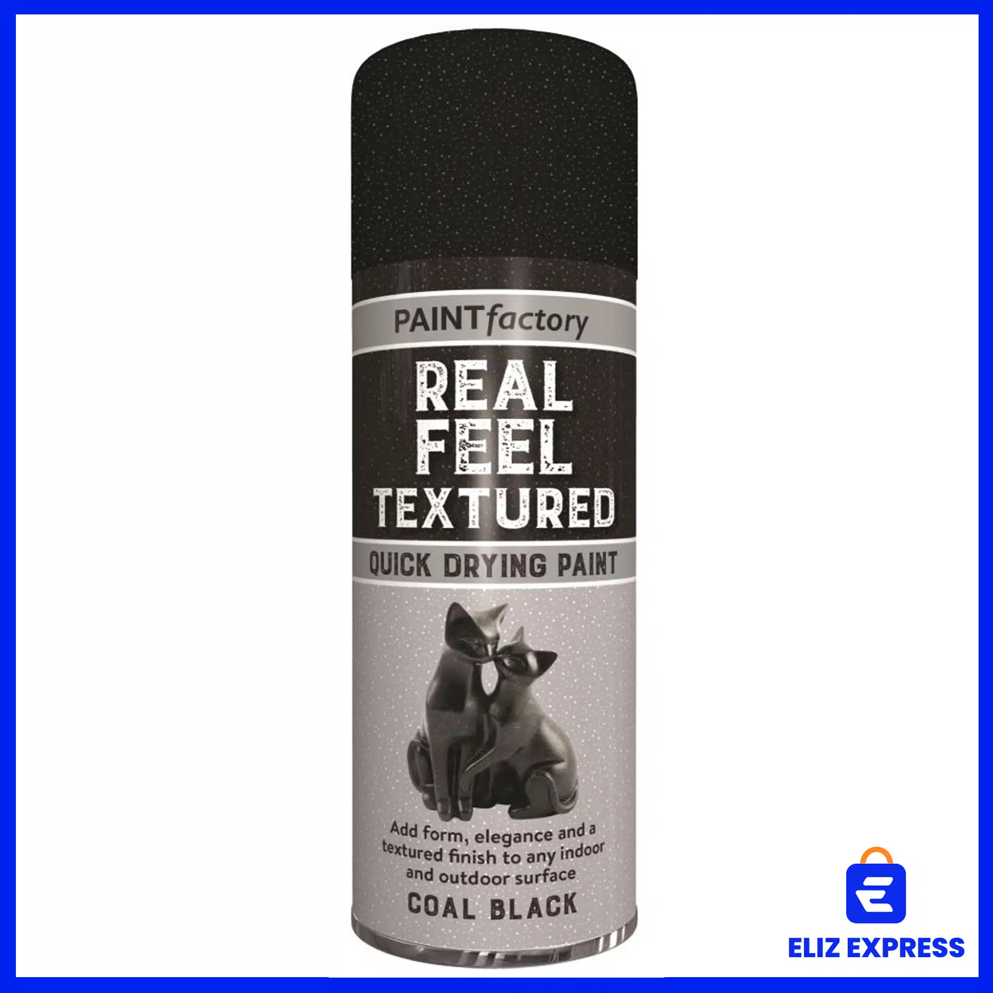 Paint Factory Real Feel Textured Spray Paint Black 400ml