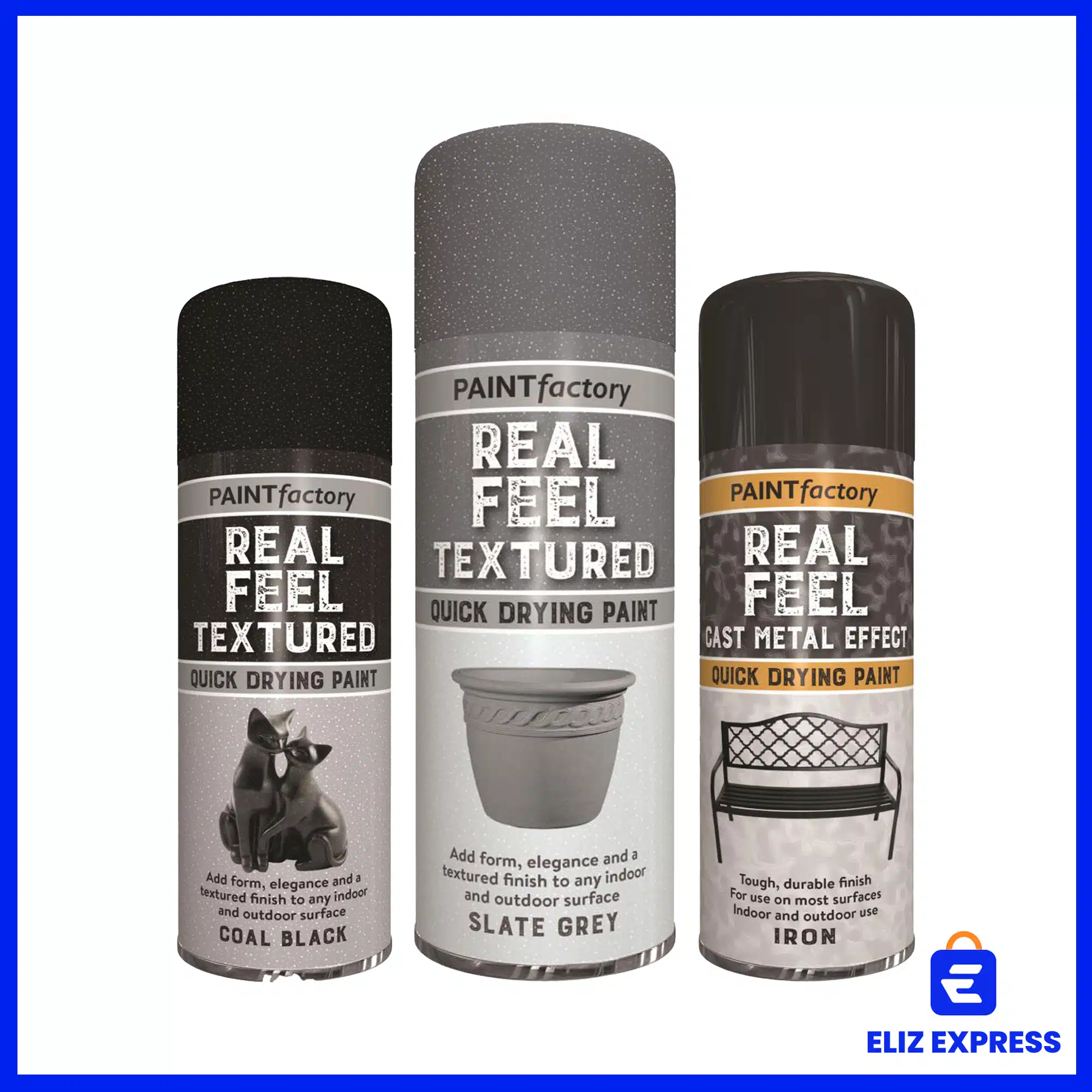 Paint Factory Real Feel Textured Spray Paint Grey 400ml-2