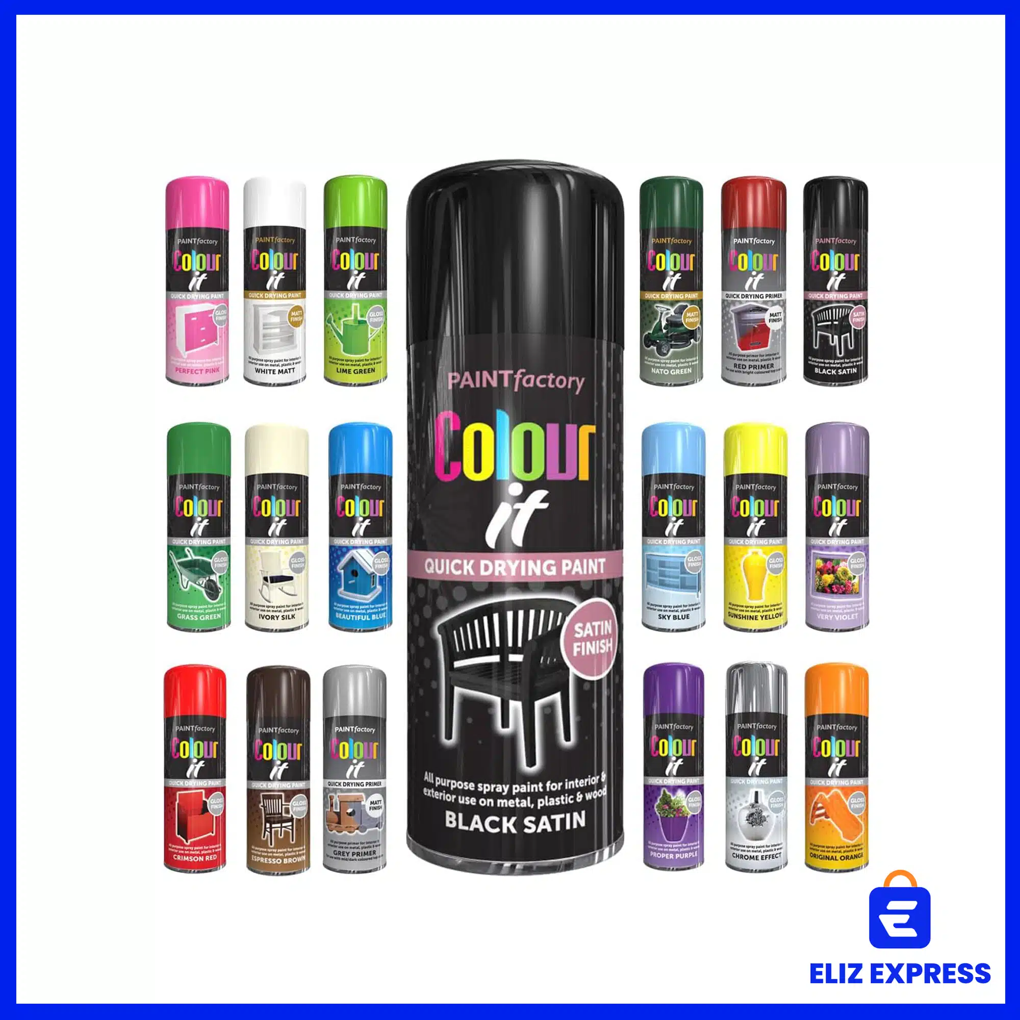 Paint Factory Satin Black Spray Paint 400ml-2