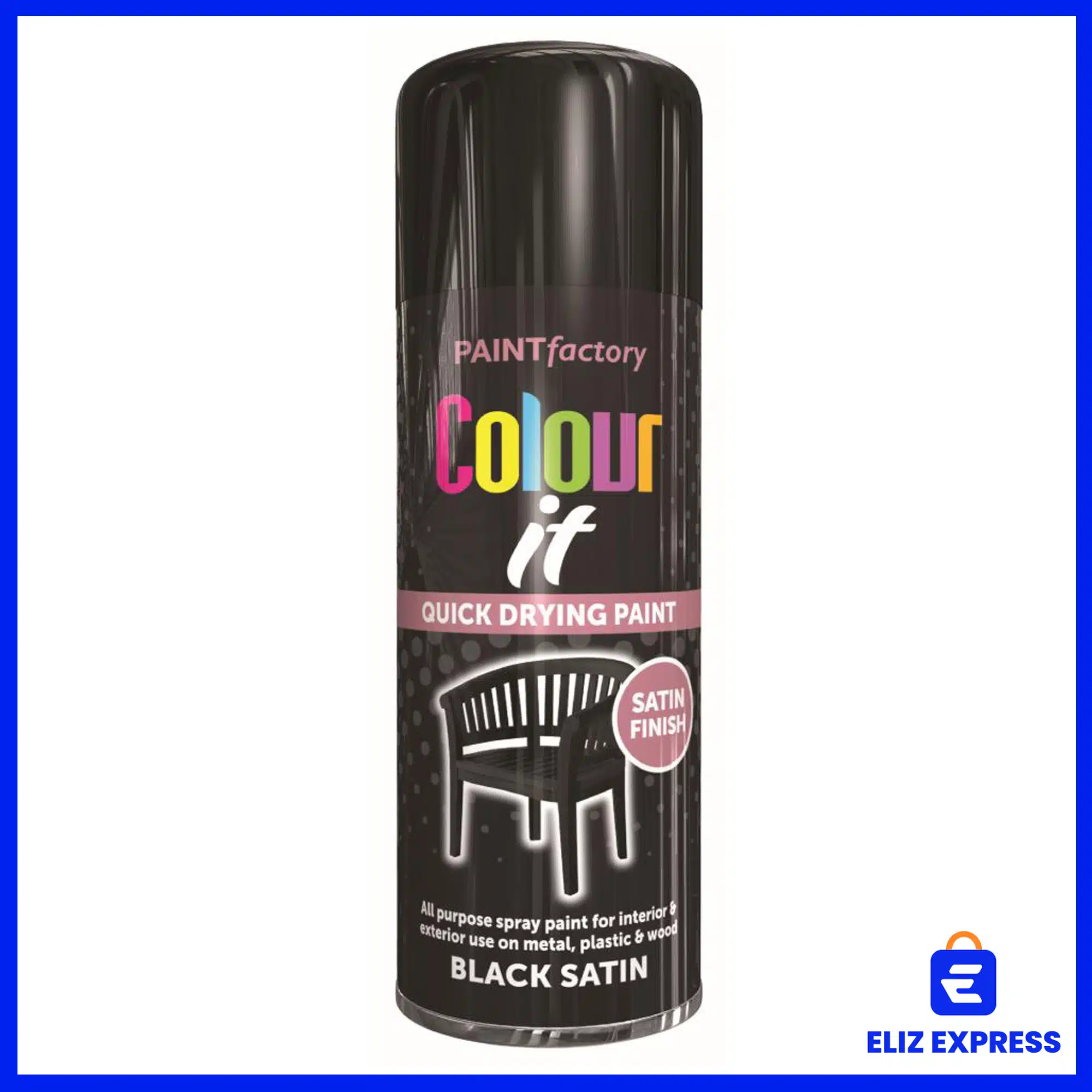 Paint Factory Satin Black Spray Paint 400ml