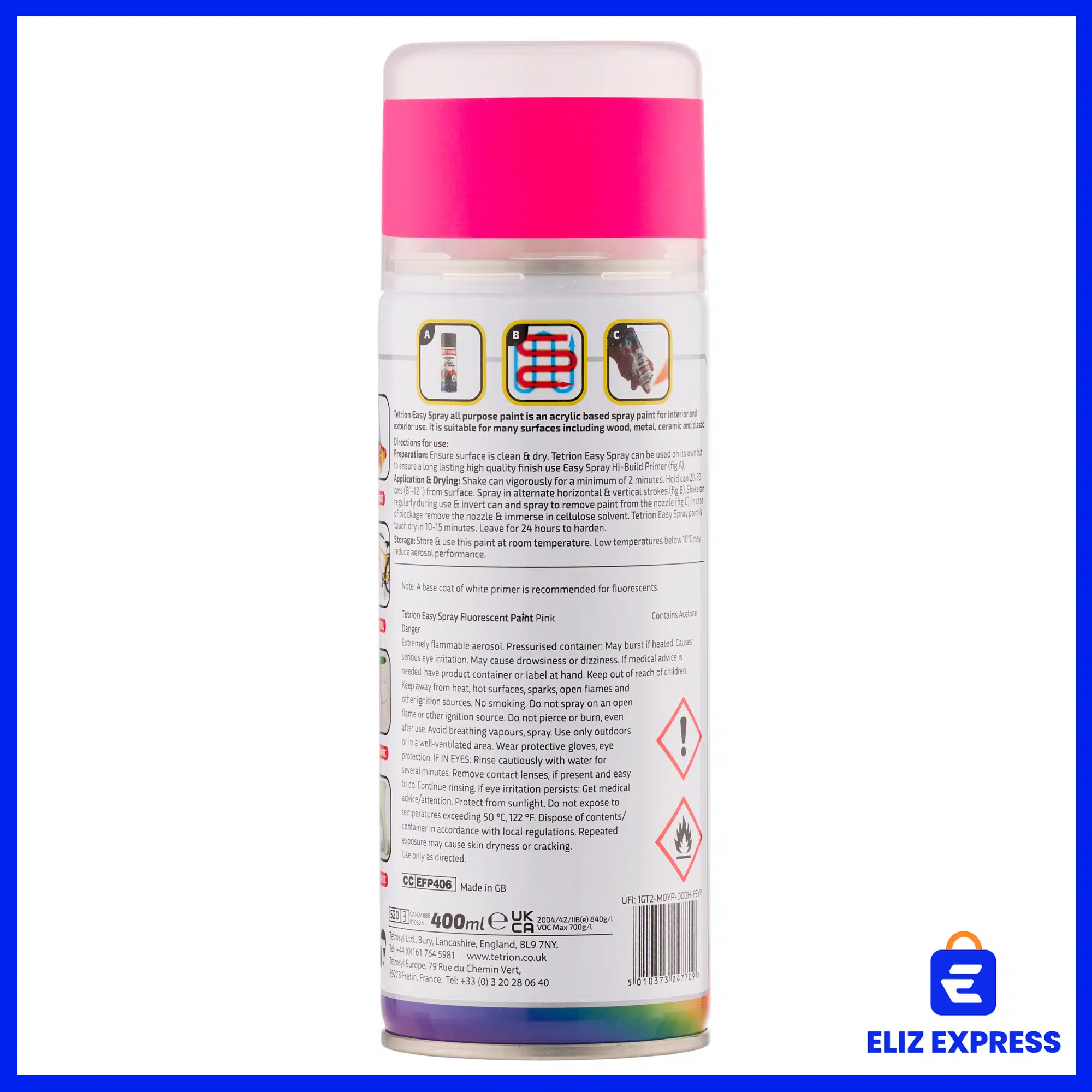 Tetrion Easy Spray Fluorescent Pink Spray Paint 400ml-2
