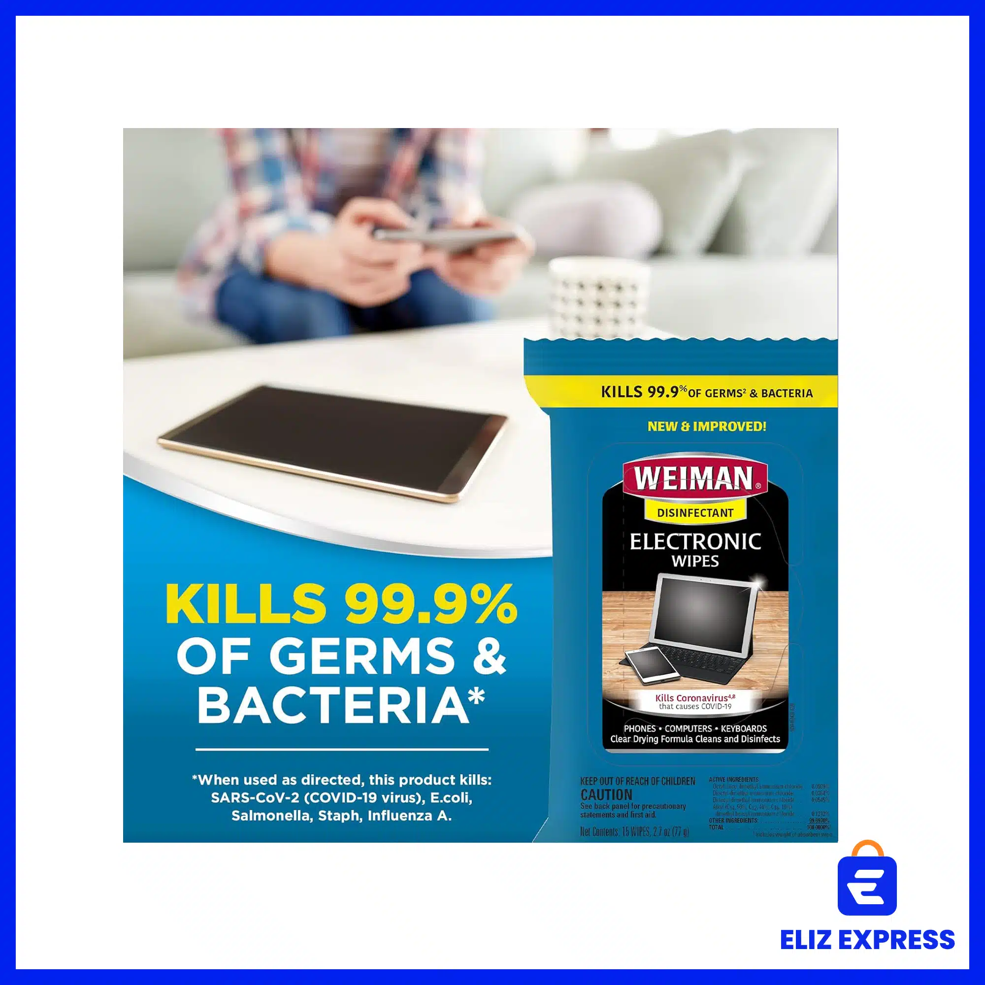 Weiman Disinfectant Electronic Wipes On-The-Go 15count-6