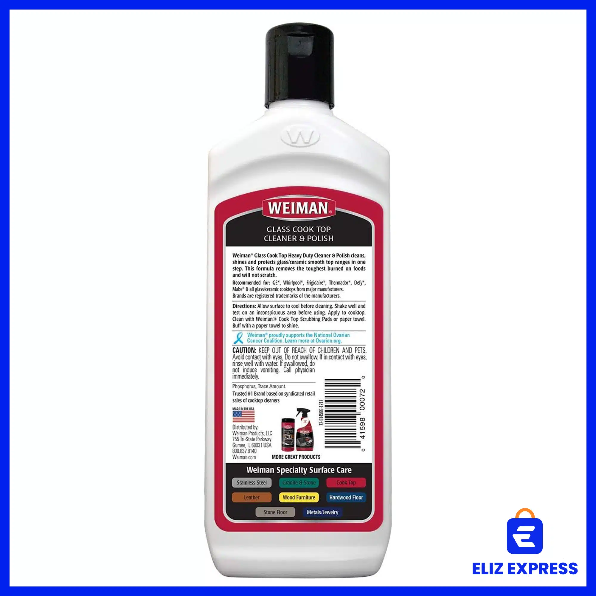 Weiman Glass Cook Top Heavy Duty Cleaner & Polish 15oz (425g)-2
