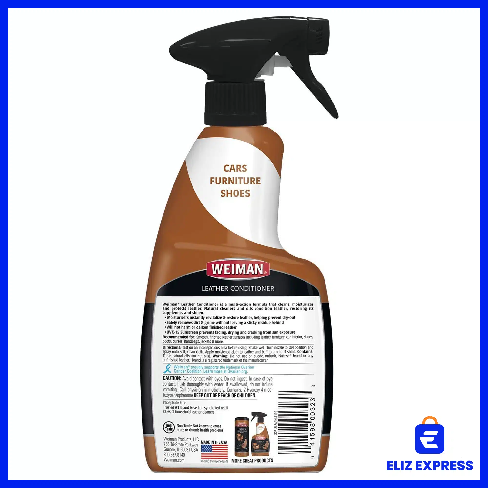 Weiman Leather Cleaner & Conditioner Spray 16oz (473ml)-2