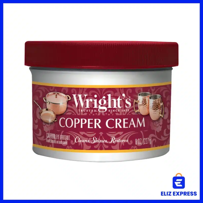 Wrights Copper and Brass Cream Cleaner - Gently Cleans Removes Tarnish Without Scratching White, Whether It’s for Kitchenware, Décor Items, Jewelry, or Collectibles 227gr 1