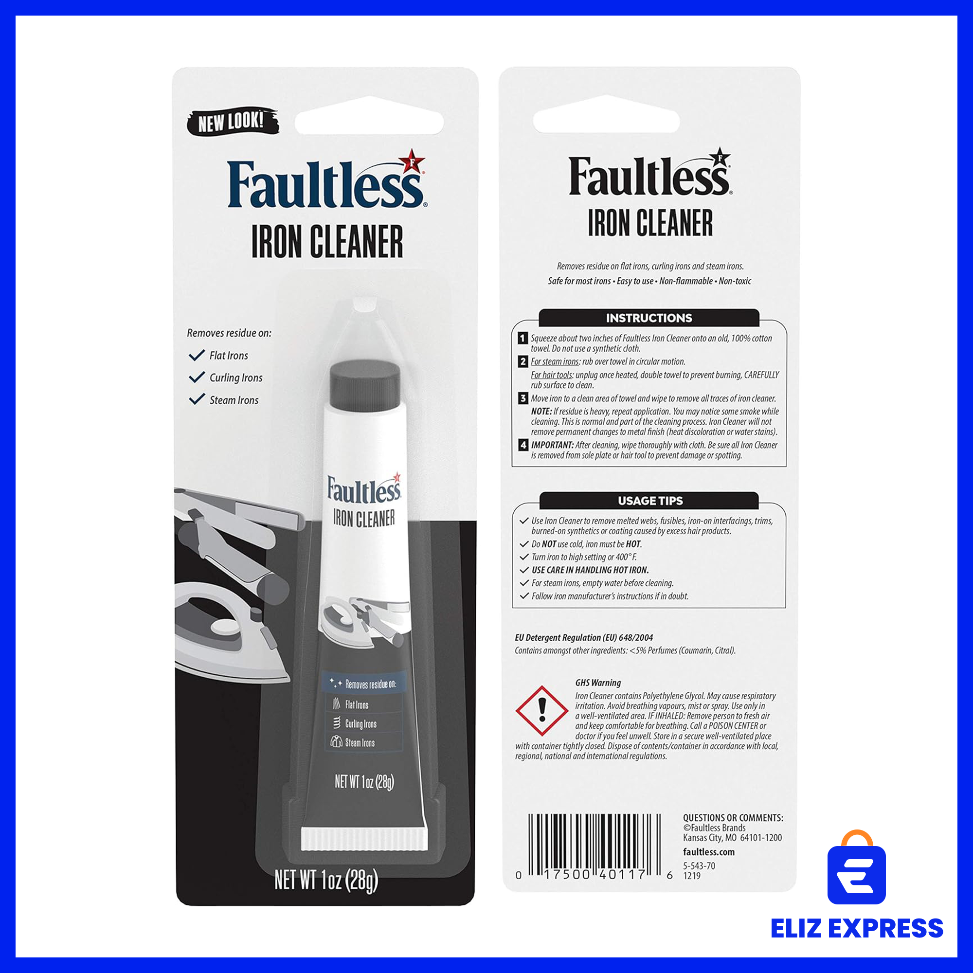 Faultless Hot Iron Cleaner, Non-Toxic Steam Iron Cleaner, Removes Melted Fabrics, Glue, Hard Water, Lime Deposits & Starch 28g3
