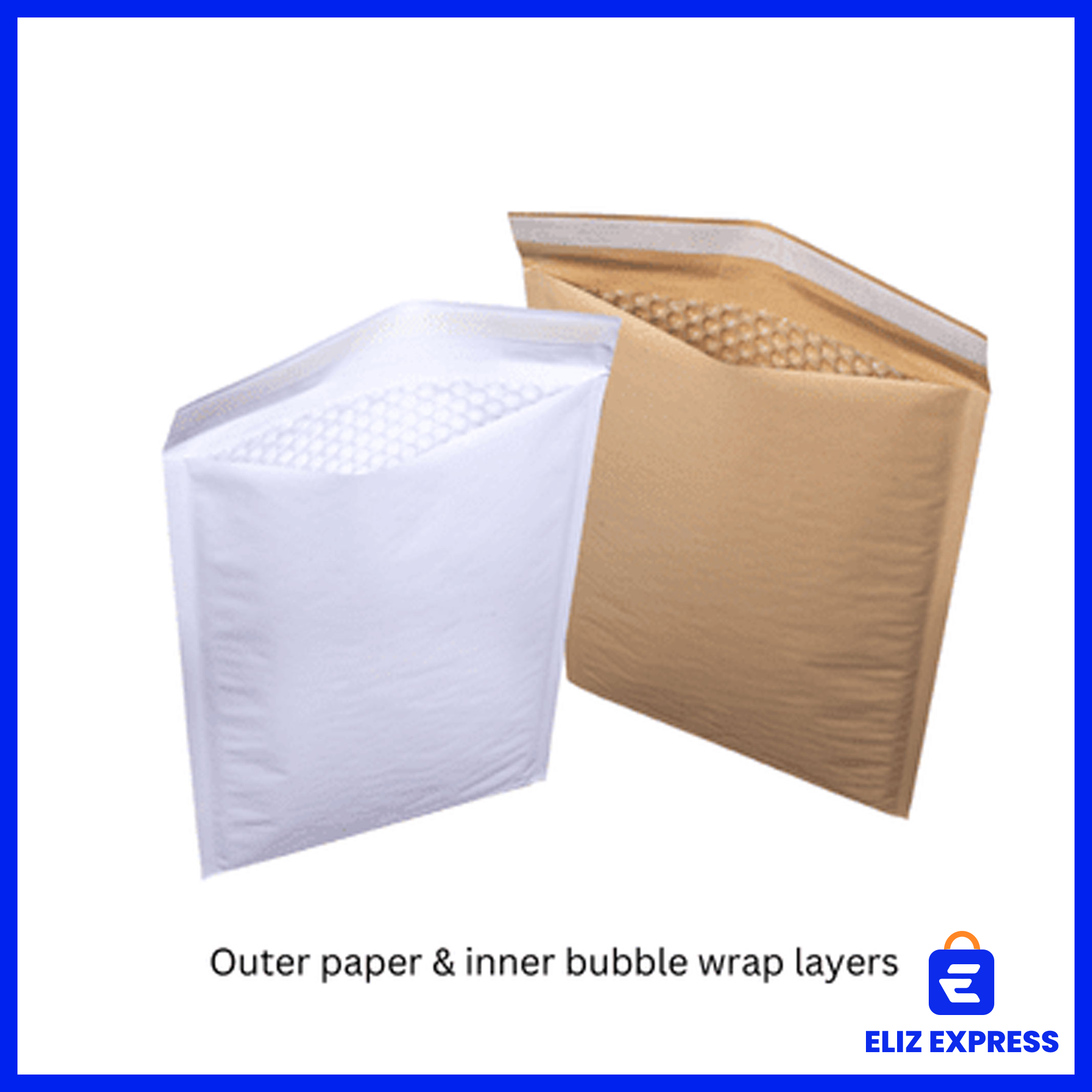 Kraft Paper Bubble Mailers – Padded Eco-Friendly Shipping Envelopes, Air Pouch Peel & Seal Protective Mailers Color White Size XLarge (350x470) - 5 Pcs2